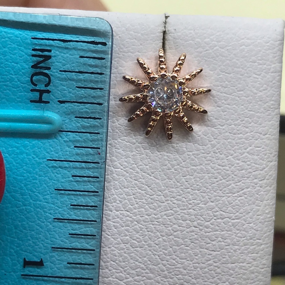 Gold Plated Star Moon Earrings - Picture 5 of 5